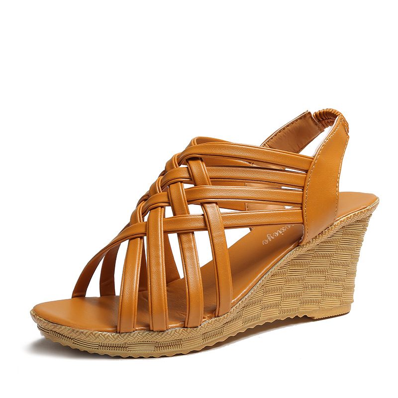 Sandalen Met Dikke Zolen Dames Zomer Wig Nieuwe Vis Mond Mode Damesschoenen Platform Bodem Temperament Schoenen Met Hoge Hakken