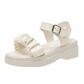 Sandalen Met Één Woord Dames 2024 Zomer Nieuwe Stijl Met Rok Dikke Zolen Romeinse Schoenen Mode Damessandalen